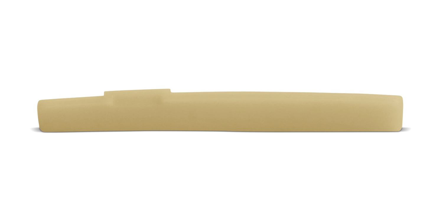 Unbleached bone saddle - fits many Taylor Guitars - Front View
