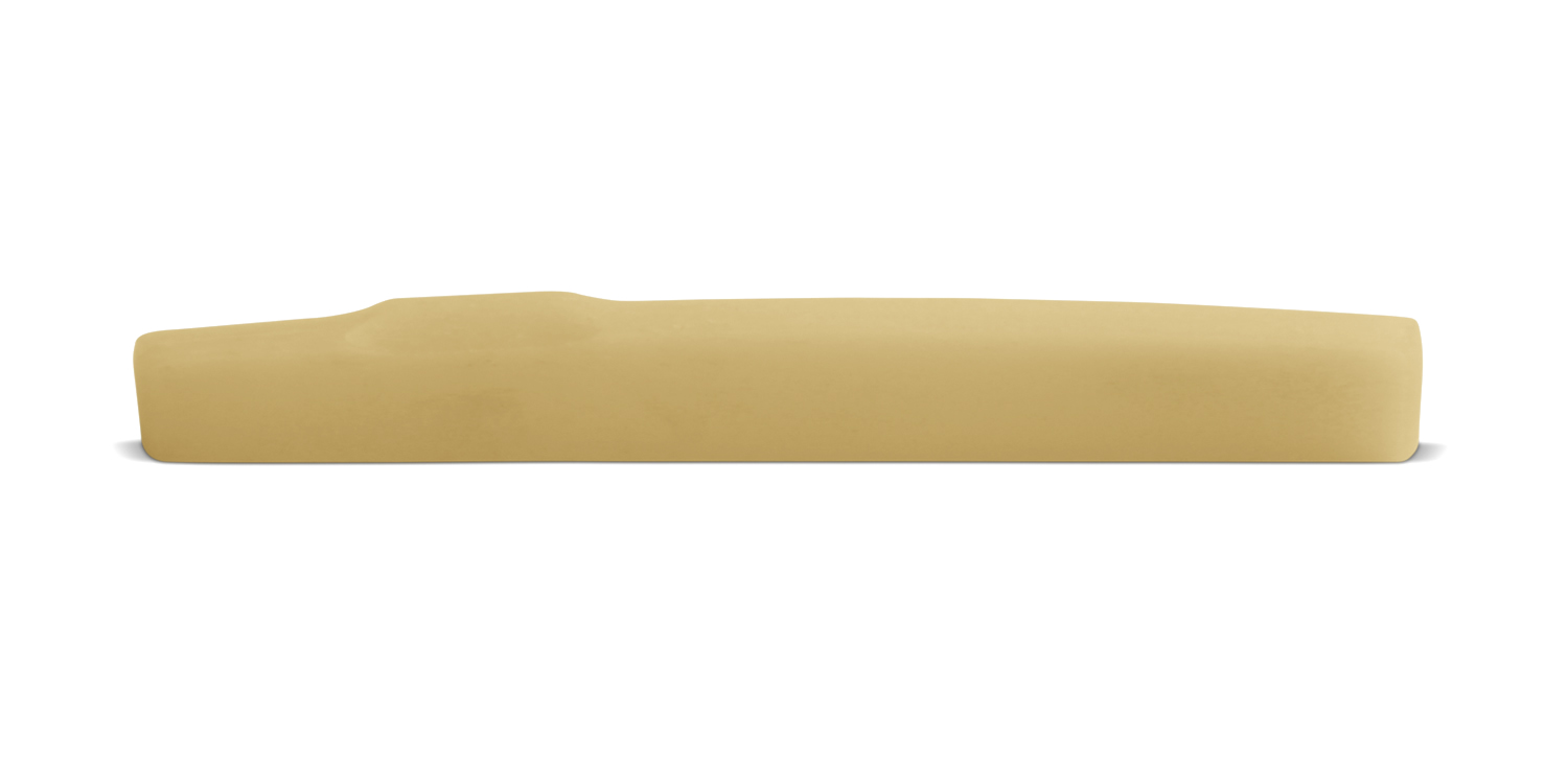 Unbleached Bone Saddle - Fits Many Gibson Guitars - Front