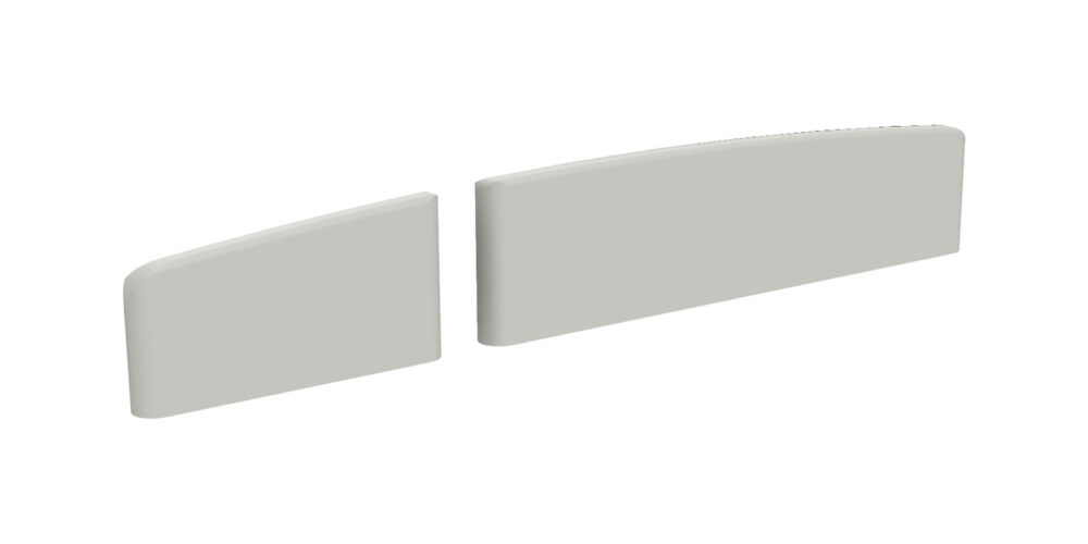 NC4T1F – 45 mm Bass and 21 mm Treble – 3 mm Thick – Forward Line – 12″ Radius